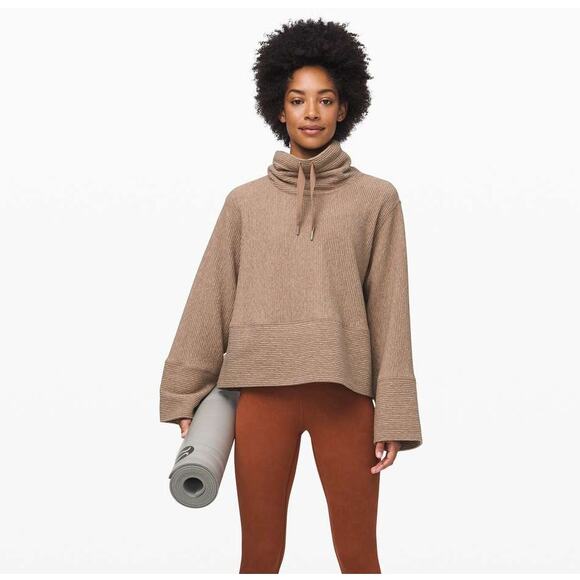 Lululemon Retreat Yourself Pullover Heathered Soft Sand Tan Sz XS/S {DD12} - Picture 1 of 4